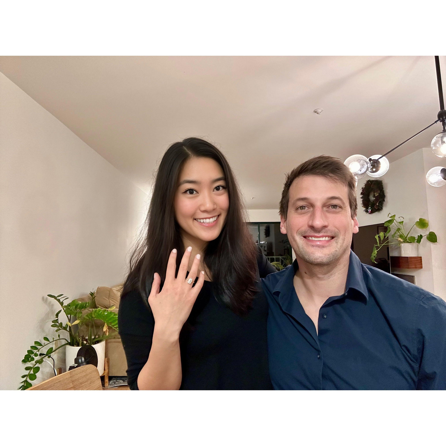 Just got engaged! Pic in our apartment.