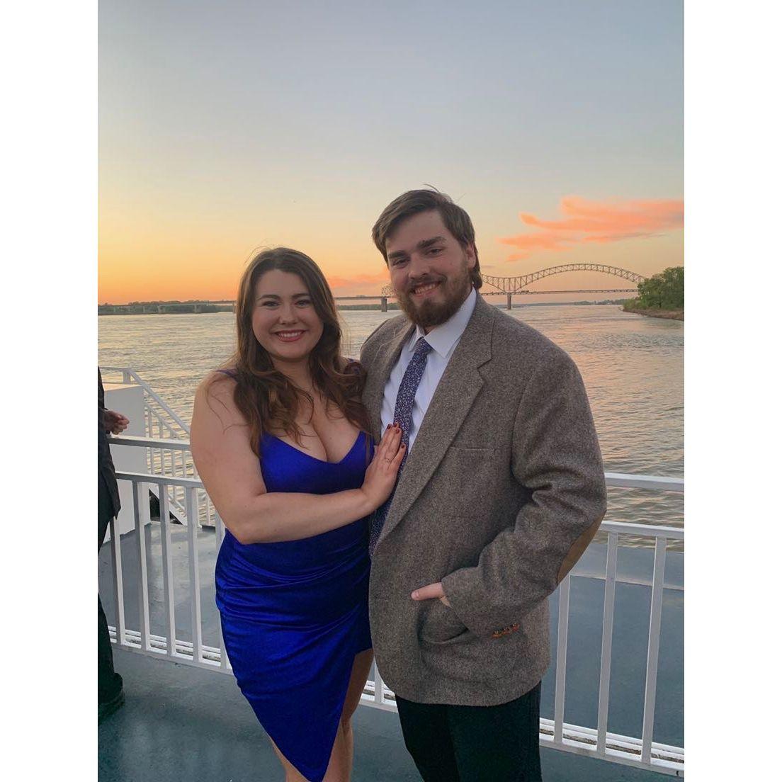 Austin's fraternity formal in Memphis, here pictured on the riverboat.