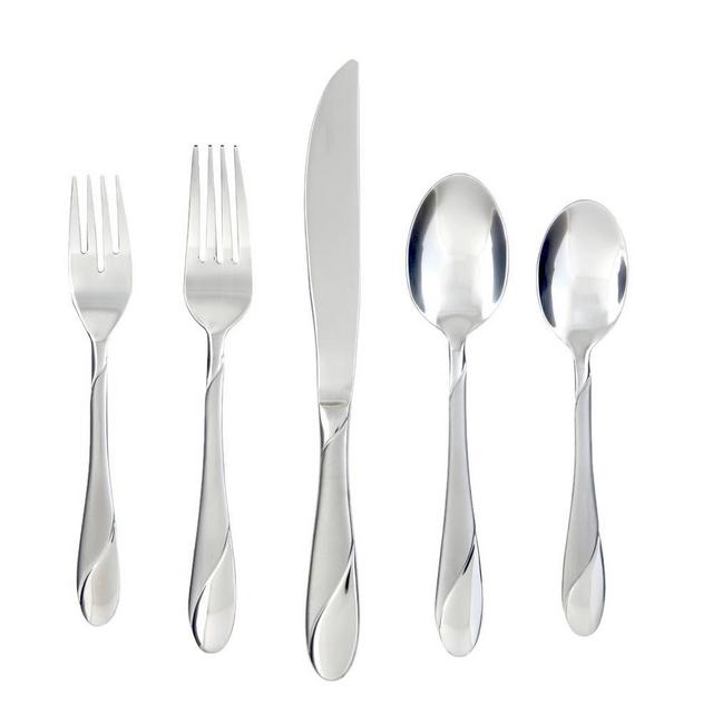 Swirl Sand 89-Piece Flatware Set (Service for 12)
