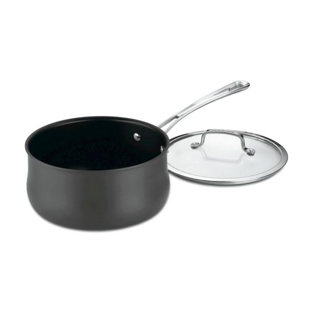 Cuisinart 64193-20 Hard Anodized 3-Quart Saucepan with Cover  Contour-Stainless-Steel-Cookware, Black