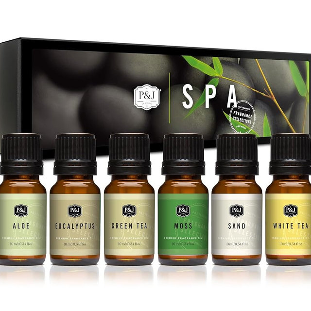 P&J Trading Fragrance Oils for Diffusers for Home Spa Set Fragrance Scents for Candle Making - Soap Making Supplies - Car Diffuser Scents - Essential Home Gift Set - Aloe, Eucalyptus & More