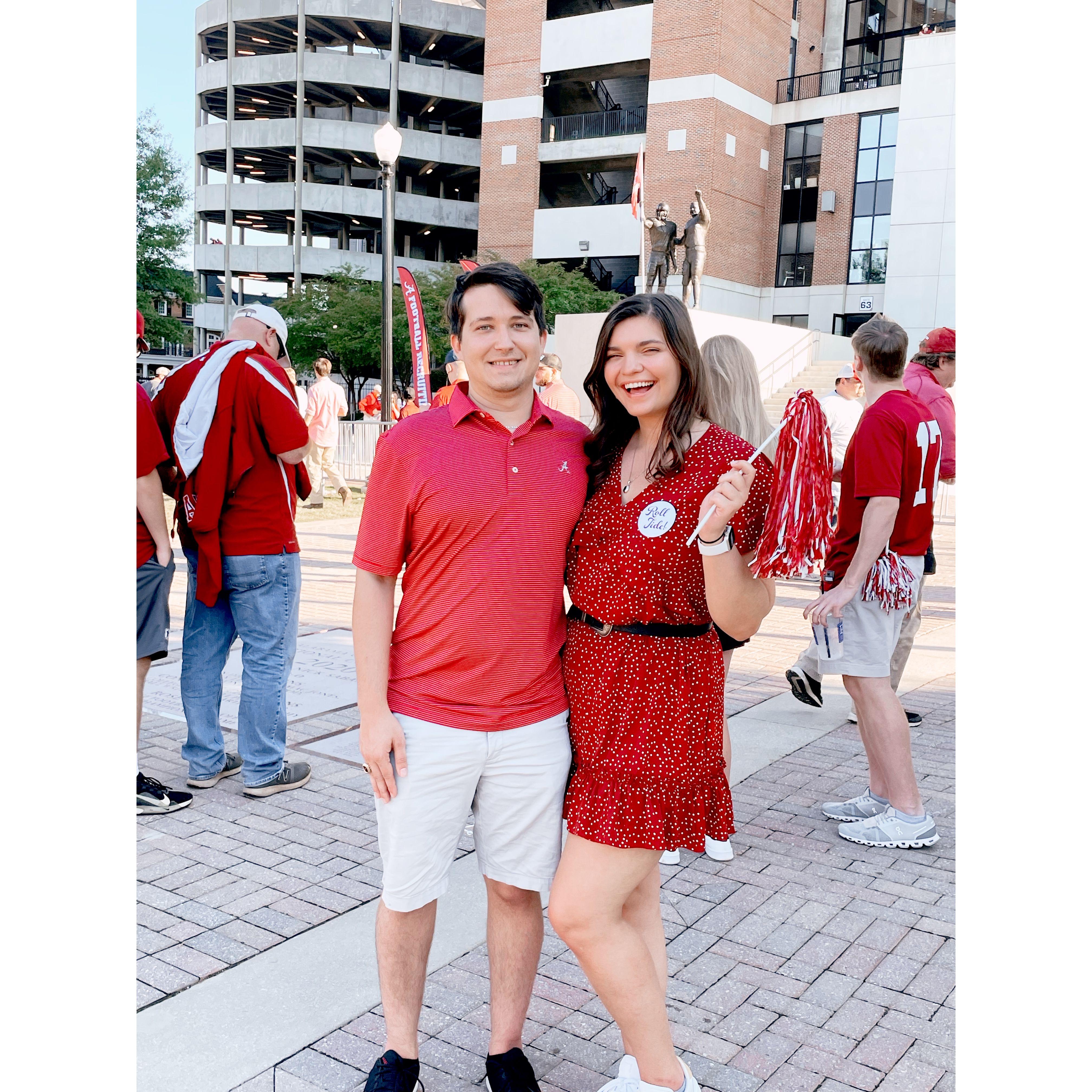 Amanda's first football game at Jared's alma mater. Roll Tide! September 2021