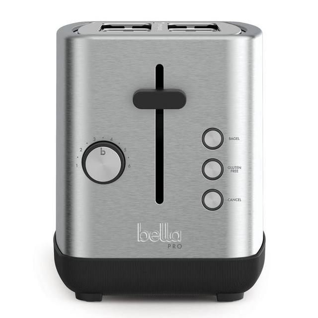 bella PRO - 2-Slice Toaster with Extra Wide Slots - Stainless Steel