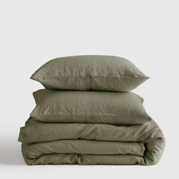 Linen Duvet Cover Set | Quince (King Size in Willowleaf)