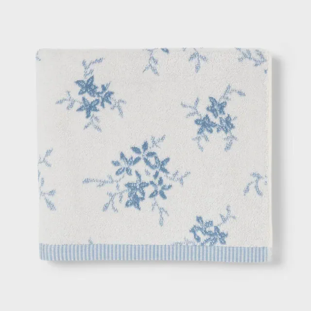 Botanical Floral Dorm Decorative Bath Towel Blue - Threshold™