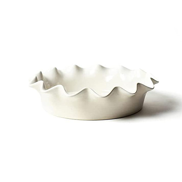 Coton Colors Signature White Ruffle 9in Pie Dish