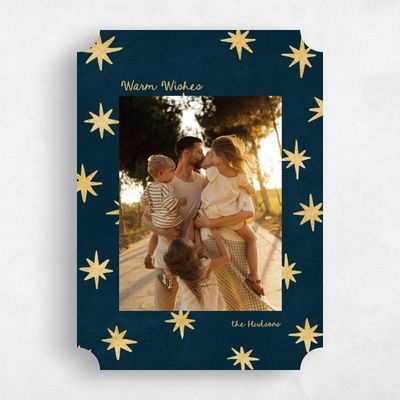 Blue Ticket Holiday Card - Shimmer