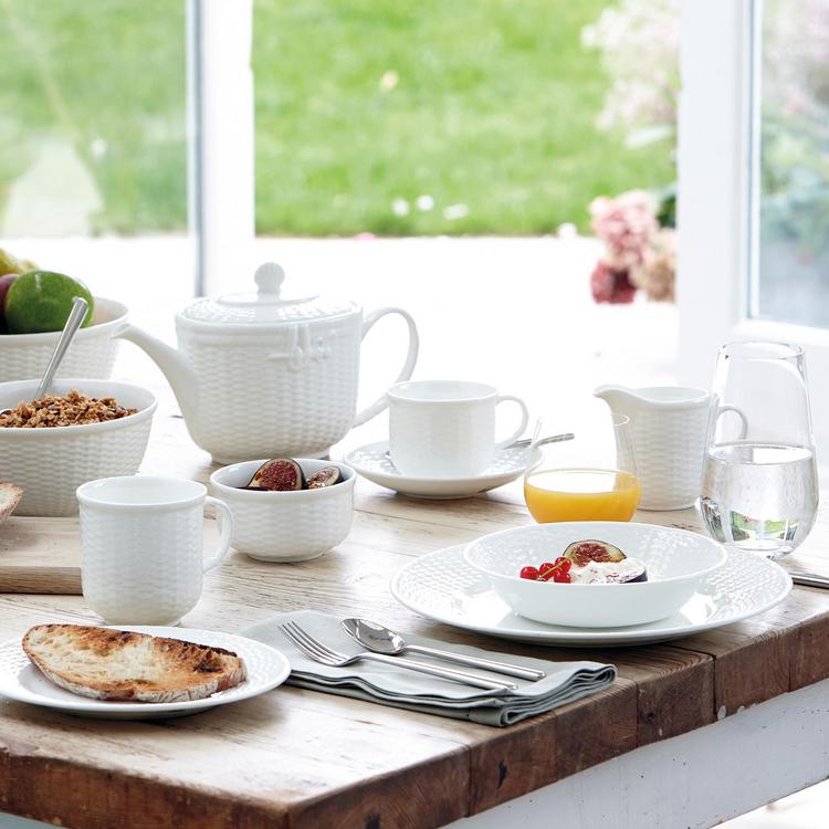  NANTUCKET ホワイトリブボウル 4個セット Wedgwood, Nantucket Teapot | Zola