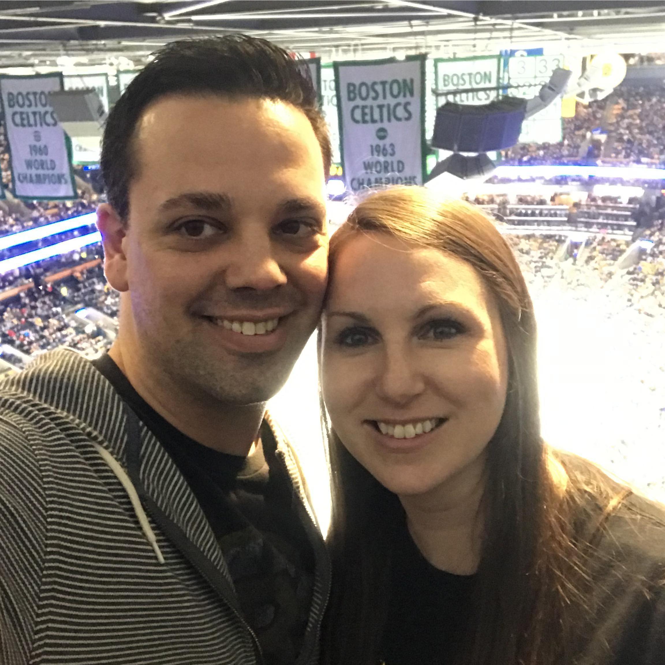 Catching a Bruins game.