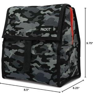 PackIt® Freezable Lunch Bag, Charcoal Camo, Built with EcoFreeze® Technology