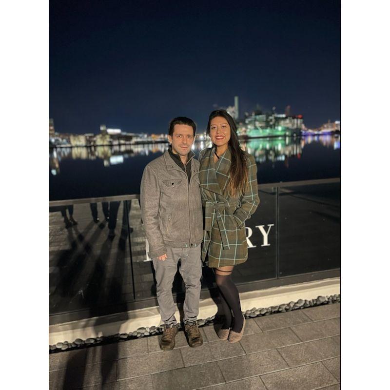 This is our first photo together, taken a few months into dating!