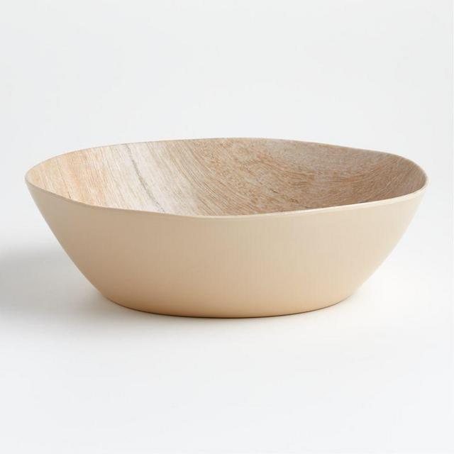 Faux Bois Melamine Serving Bowl.