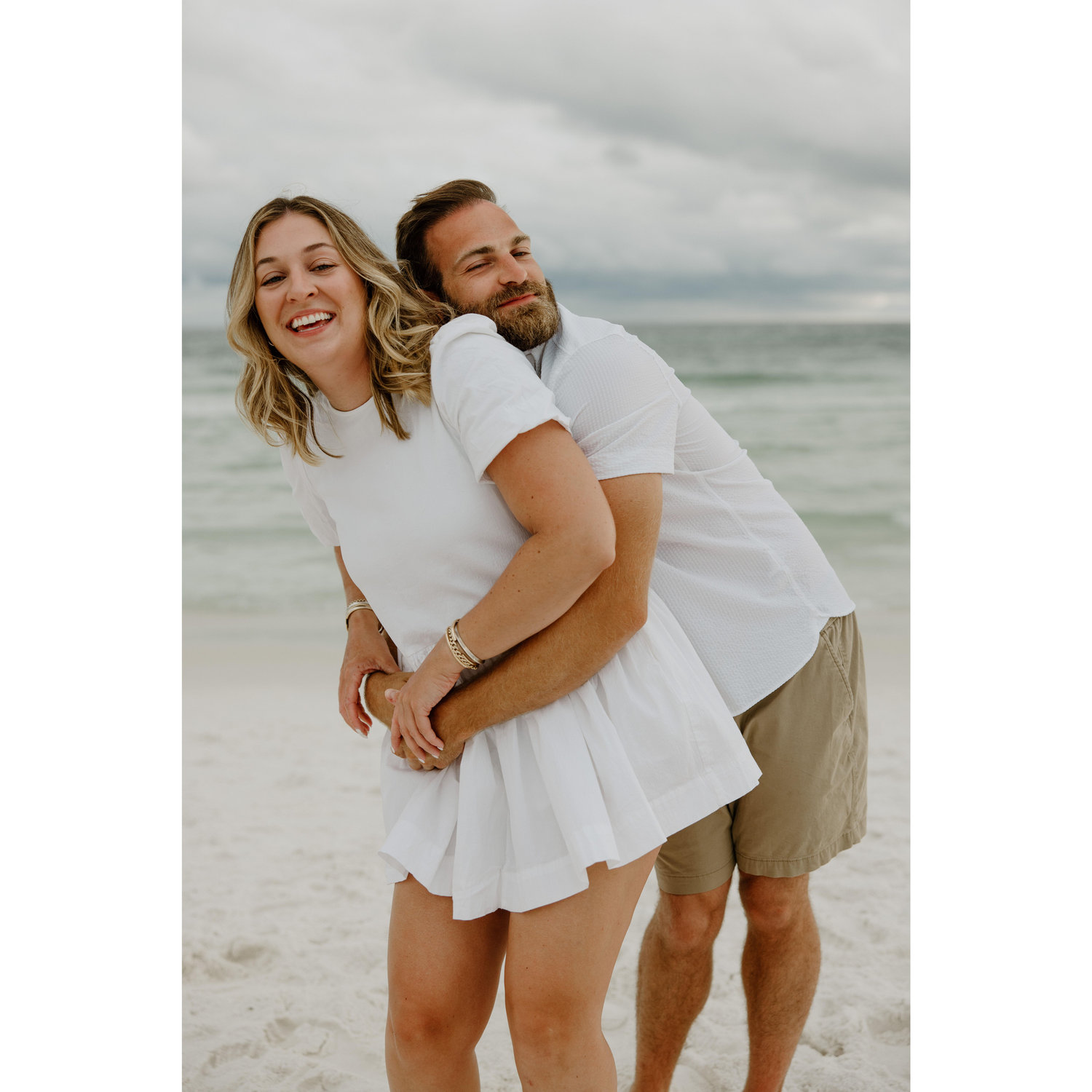 Pictures on the beach while on vacation with Ross's family