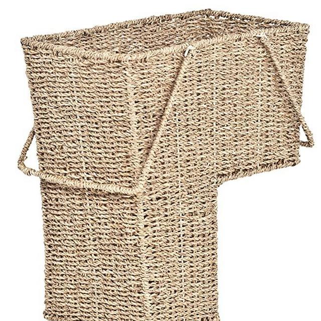 Trademark Innovations 15" Wicker Storage Stair Basket with Handles
