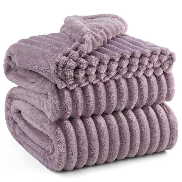 Bedsure Light Purple Fleece Blanket for Couch - GentleSoft Cozy Soft Blankets for Women, Cute Small Throws for Girls, 90x90 Inches