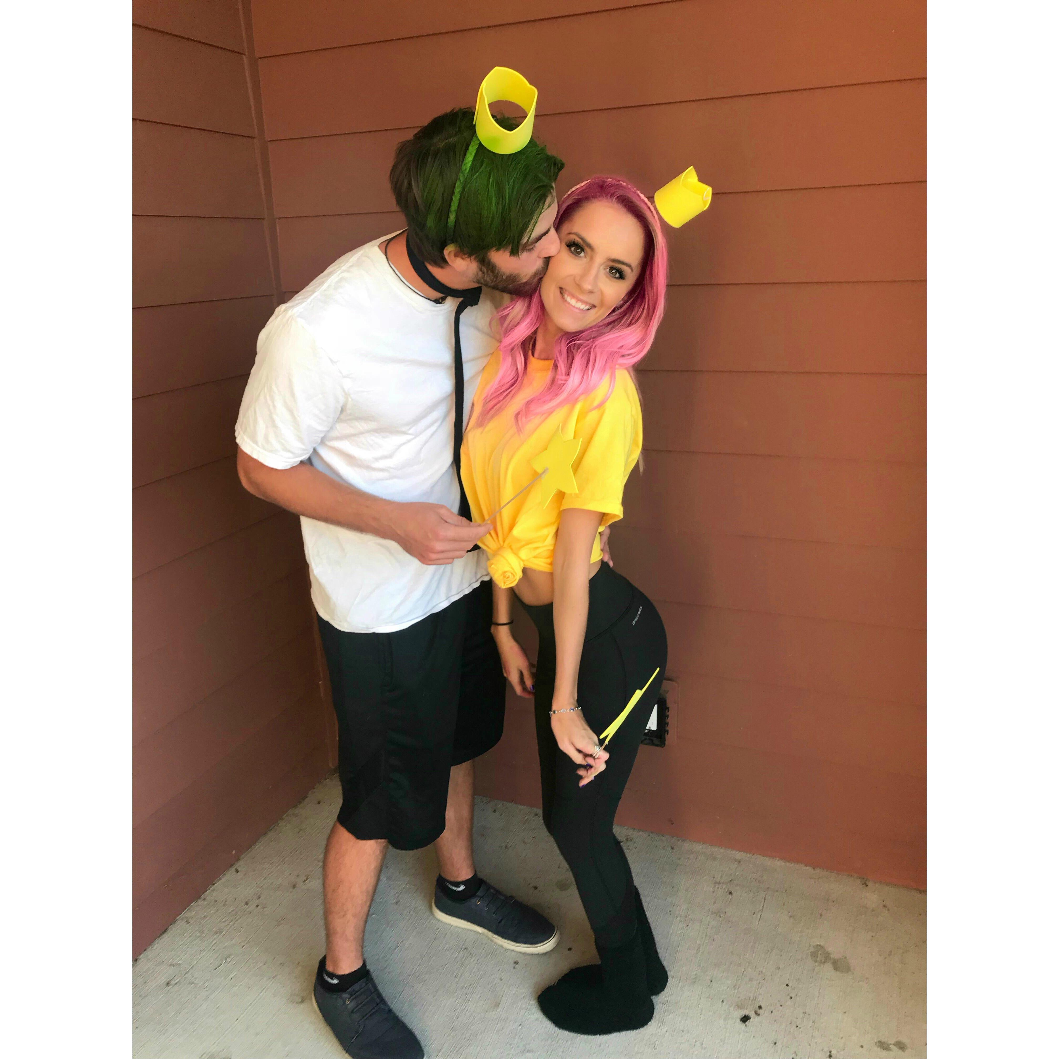 Dont let him fool you, couples costumes have been his idea since day one.