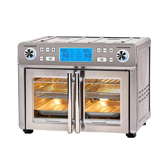 Emeril Lagasse Everyday French Door 360 Air Fryer, 25-QT Capacity, Dual Temperture Zone cooks 2 different ways, Stainless Steel