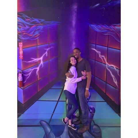 First night out as an engaged couple.