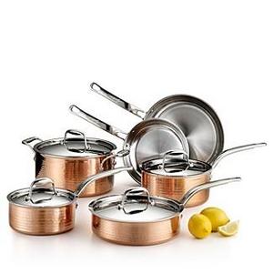 LagostinaMartellata Tri-Ply Hammered Copper 10-Piece Set