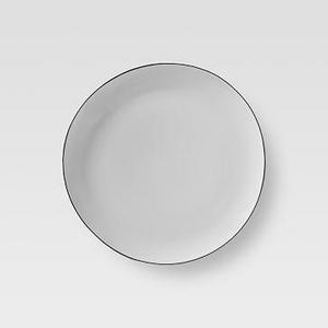 Organic Rimmed Dinnerware, Salad Plate, Set of 4, Silver Rim