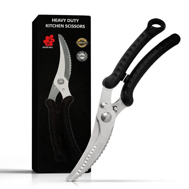 RED OAK TOOLS Kitchen Shears Heavy Duty Kitchen Scissors, Cooking Scissors, Dishwasher Safe Meat Scissors, Kitchen Shears for Chicken, Bone, Poultry, Vegetable, Fish.