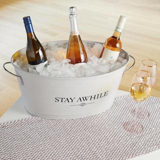 Vineyard Market "Stay Awhile" Galvanized Drink Tub