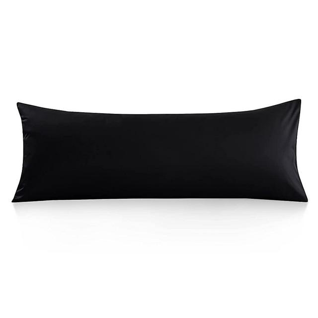 Oubonun Premium Body Pillow Cover (100 Percent Cotton, 800 Thread Count) - XL High Thread Count Body Pillowcase - Luxury 21 x 54 Body Pillow Case - Black Body Pillow Cover - Long Pillow Case