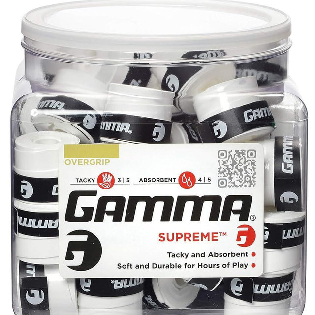GAMMA Sports Supreme Overgrip, Tennis OG, Dependable Over Grip for Pickleball, Baseball, Hockey, Hunting, Padel, Several Color & Pack Size Options, Durable, Absorbent, Tacky