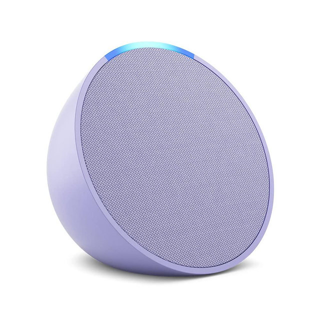 Like-New Amazon Echo Pop (newest model), Our smallest Alexa speaker, Fits in any room, Lavender Bloom