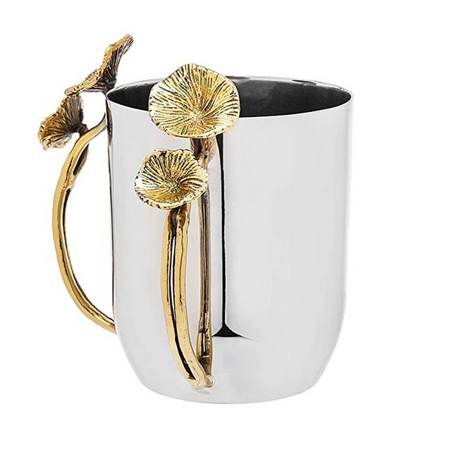 Wash Cup Gold Flower Design by Godinger