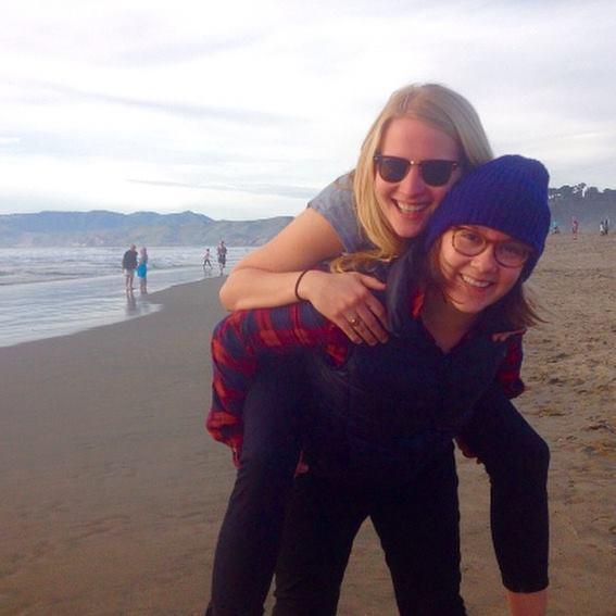 On the beach during a trip to San Francisco