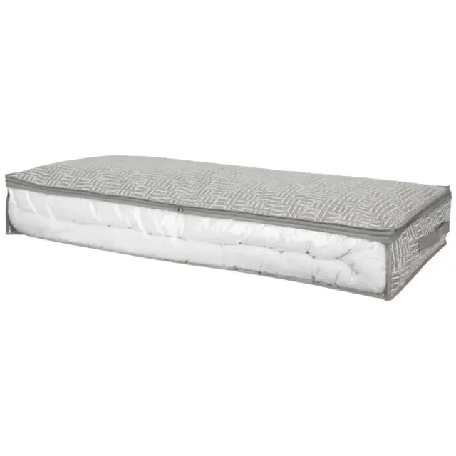 Elle Décor Under Bed Storage Bag with Handles, Stackable Breathable Organizer for Clothes & Linens, Space-Saving, Gray 39.5" x 17.75"