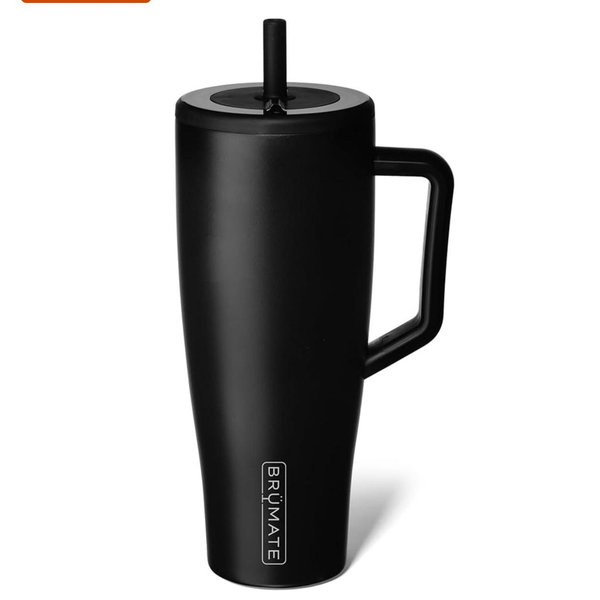 BrüMate Era 40 oz Tumbler with Handle and Straw | 100% Leakproof Insulated Tumbler with Lid and Straw | Made of Stainless Steel | Cup Holder Friendly Base | 40oz (Matte Black)
