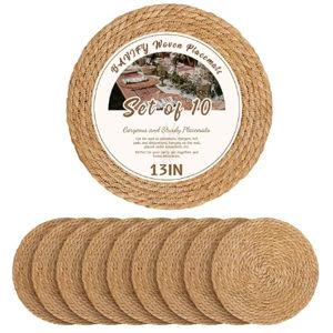 13 in Round Woven Placemats Plate Chargers Set of 10