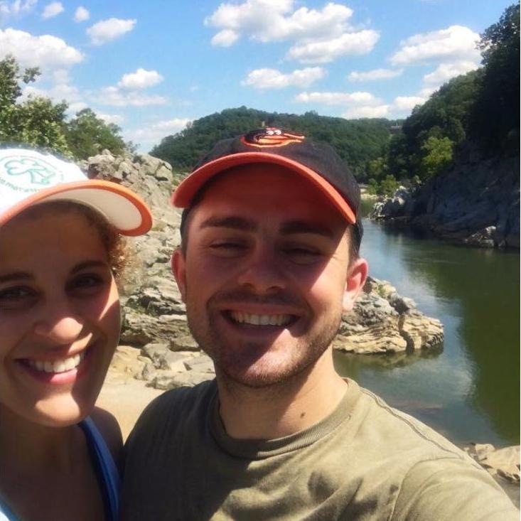 Our first date ever, on the Billy Goat Trail in September 2016