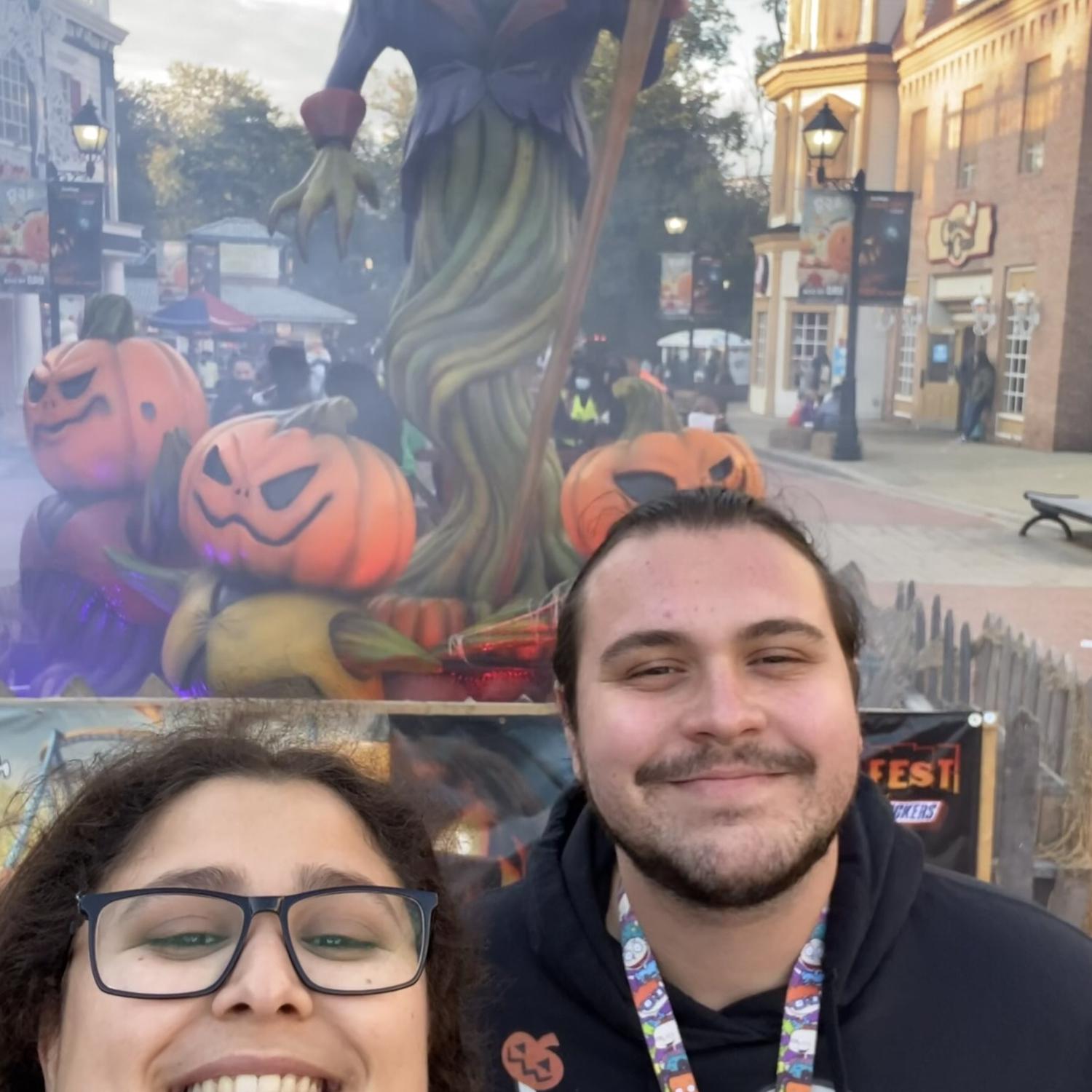Mat indulging Dunya’s love of haunted houses every year!