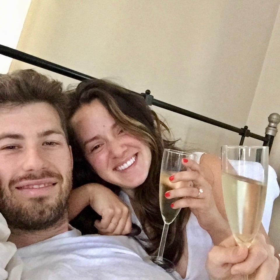 After Drew proposed at our bungalow in Pasadena, on a Saturday morning when we were laying in bed (May 13, 2017)