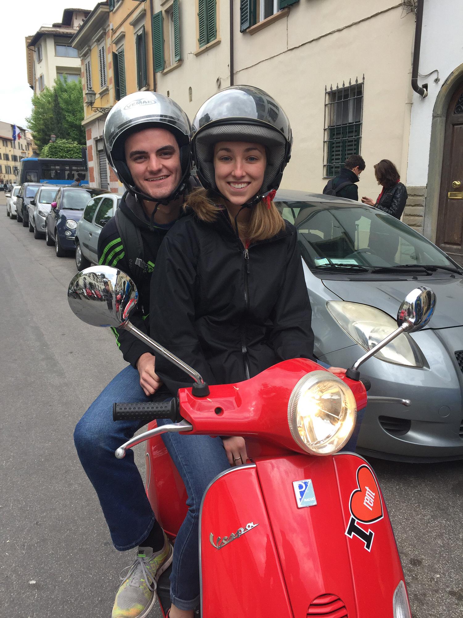 April 2016 // Florence, Italy // We decided to rent Vespas with some of our friends! Ask us how it went.... Of course, Amy wanted to drive the red vespa.