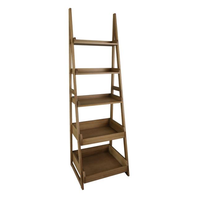 Casual Home Cascade 5-Shelf Ladder Bookcase in Alpine Grey