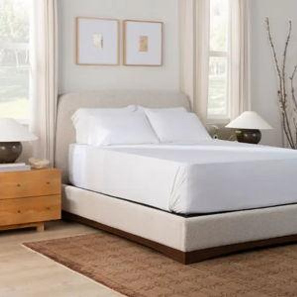 Purple SoftStretch® Sheet Set in King size, true white