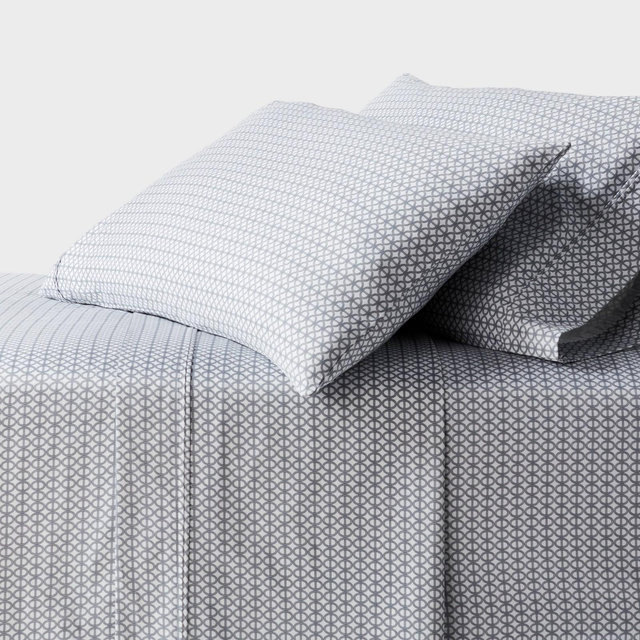 Full 400 Thread Count Performance Sheet Set Blue Geo - Threshold™