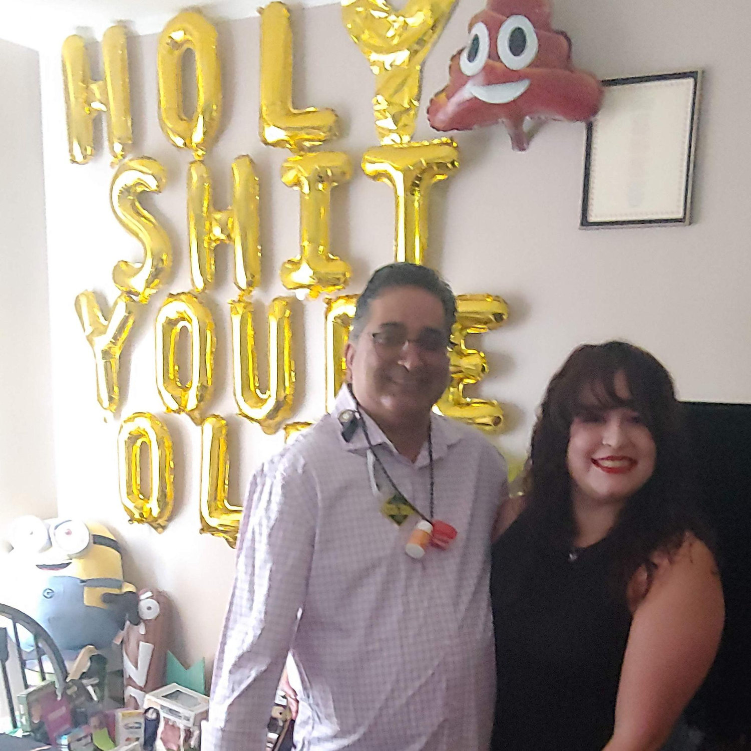 Rudy's 50th birthday. The theme: "Holy Shit You're Old!" with lots of dinosaurs! Muah ha ha ha! June 4, 2021.