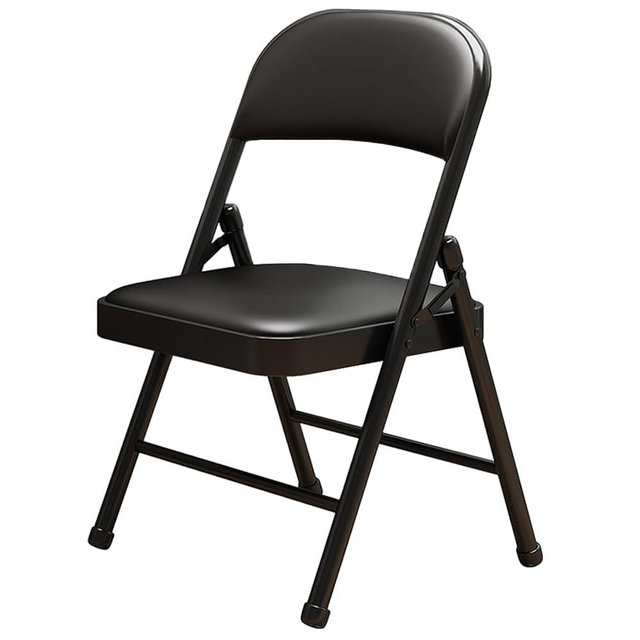 KAOCHA 1 Pack Bulk Folding Chairs with Padded Cushion, Single Black Steel Metal Frame Foldable Chair for Indoor and Outdoor, Portable Stackable Commercial Seat for Bedroom Patio Party Event