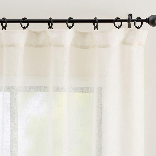 Custom Emery Linen Sheer Curtain, Ivory, 42" W x 79" L