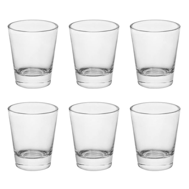 BTGLLAS Heavy Base Shot Glasses, 1.5 oz Sets of Clear Shot Glass (6 Pack), Measuring Cup for Espresso, Liquid, and Wine - Heavy Glass (Glass, 6Pack)