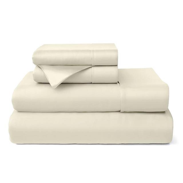 Cosy House Collection 100% Bamboo Viscose Bed Sheet Set - Luxury Rayon Derived from Bamboo - Cooling, Breathable, Silky Soft 4-Piece Deep Pocket Bedding Set (Queen, Cream)
