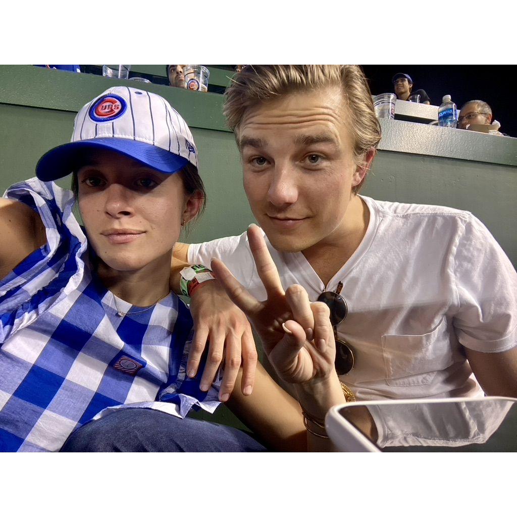 Becoming Chicago Cubs fans! Fiona was really there just for the hotdogs though.