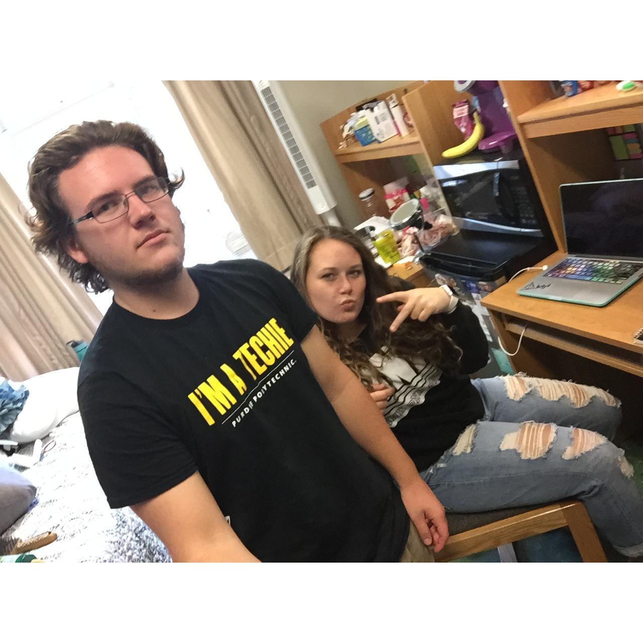 Jordan's dorm room freshman year of college (Sam was not a fan).