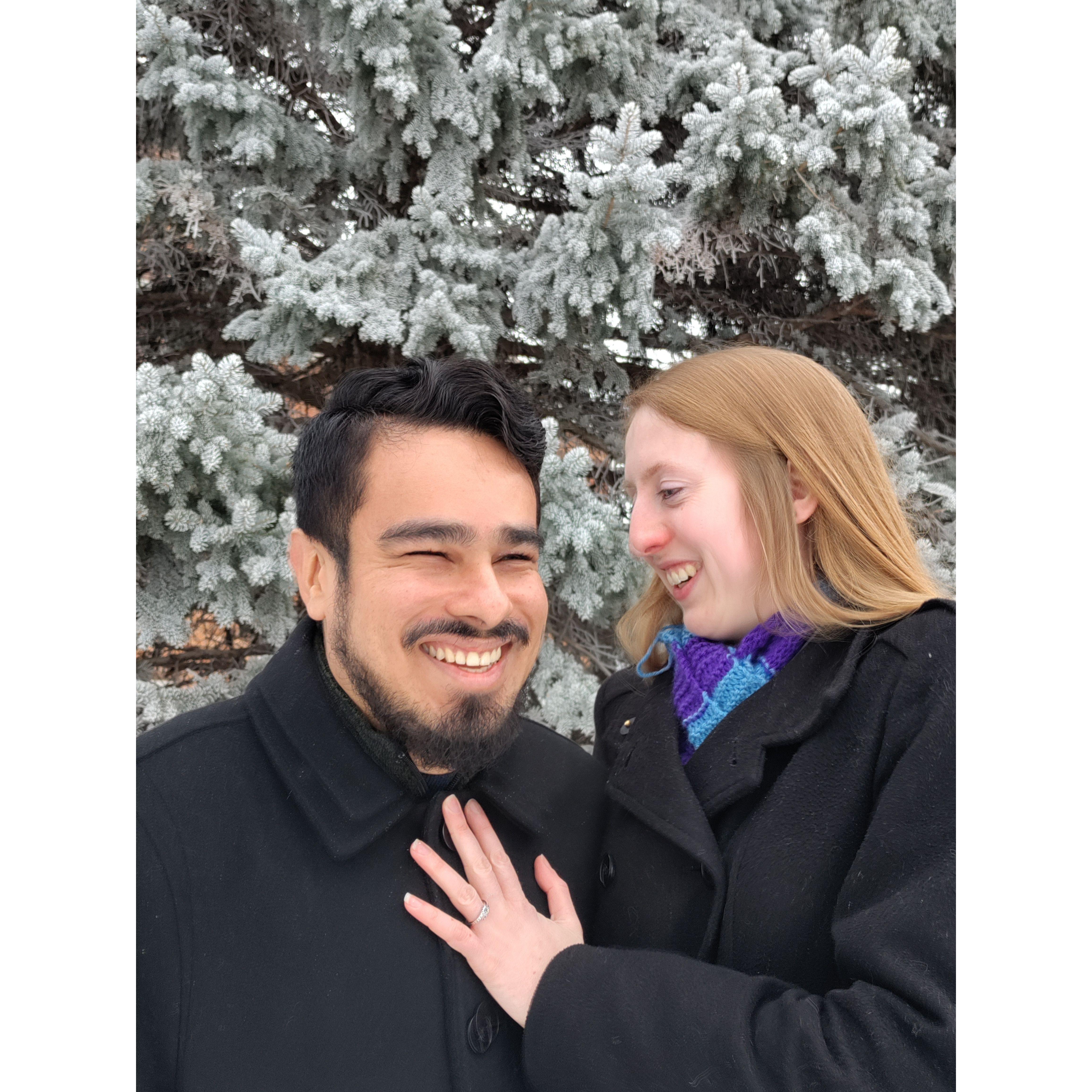 Photo Credit: Clarissa Paltz. Taken after we got engaged in December 2024 to announce our engagement