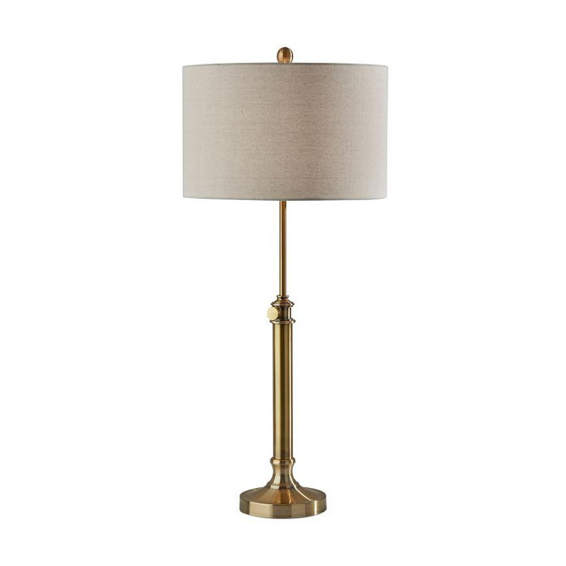 Fig Iron Table Lamp, Antique Brass
